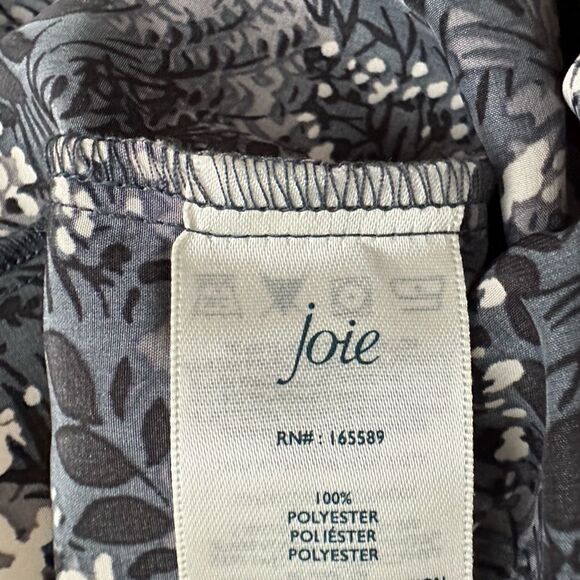 Joie Black and White Leaf Print Sleeveless Smocked Yoke Top | Size XXL - Picture 10 of 10